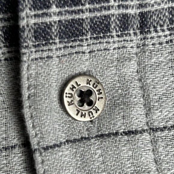 Kuhl Shirt Mens Skorpio 2XL Gray Plaid Camp Hiking Linen Blend Lightweight XXL - Picture 6 of 13